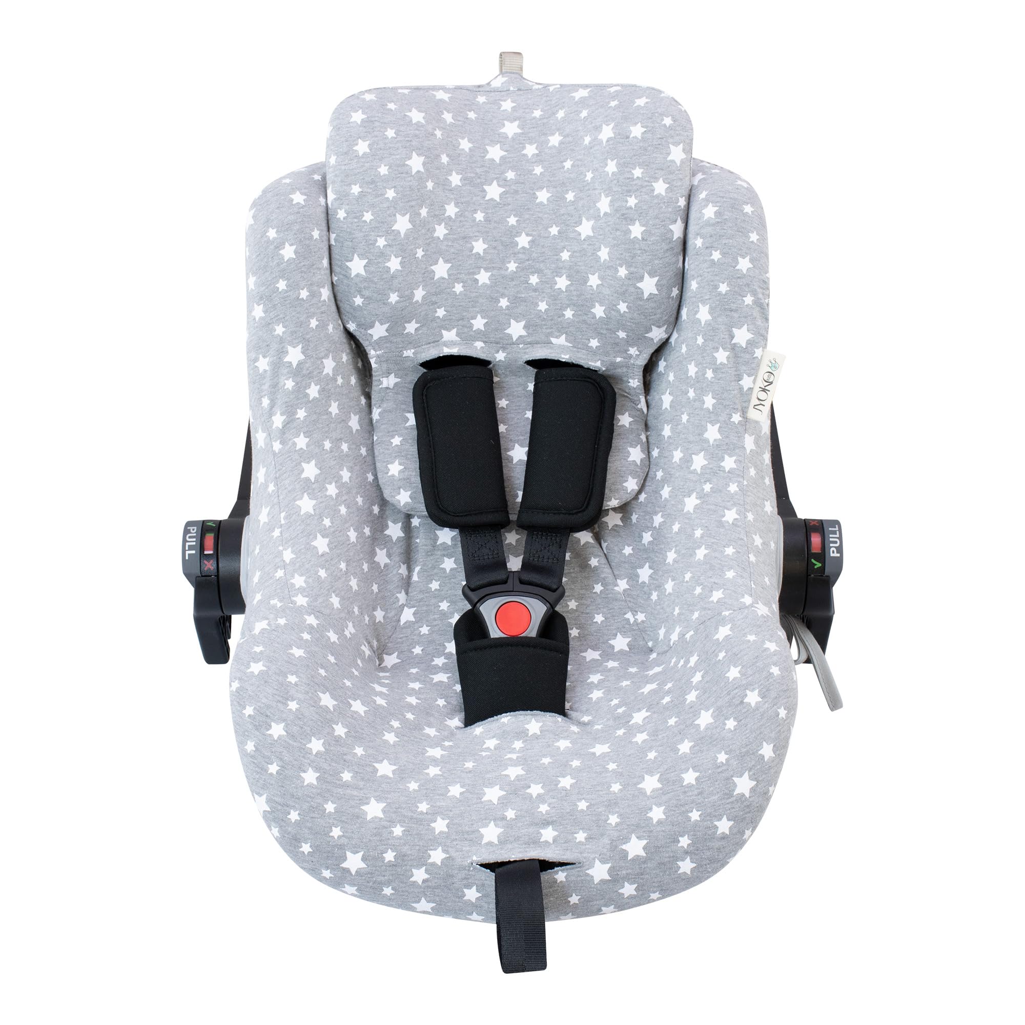 JYOKO Kids Funda para Portabebé Nest Compatible con Silla de Coche Jané Groowy ISize (White Star)