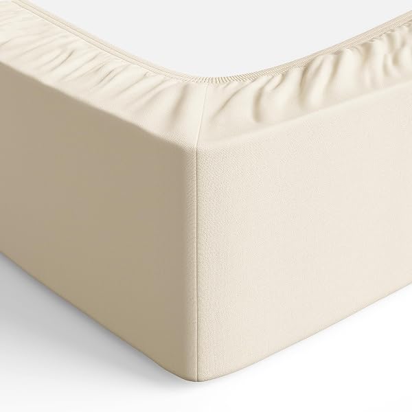 Amazon Basics Lenzuolo con angoli Matrimoniale, 180 x 200 x 30 cm, in 100% Microfibra con altezza da 30cm, Beige Lenzuolo con angoli Beige 180 x 200 x 30 cm - 3