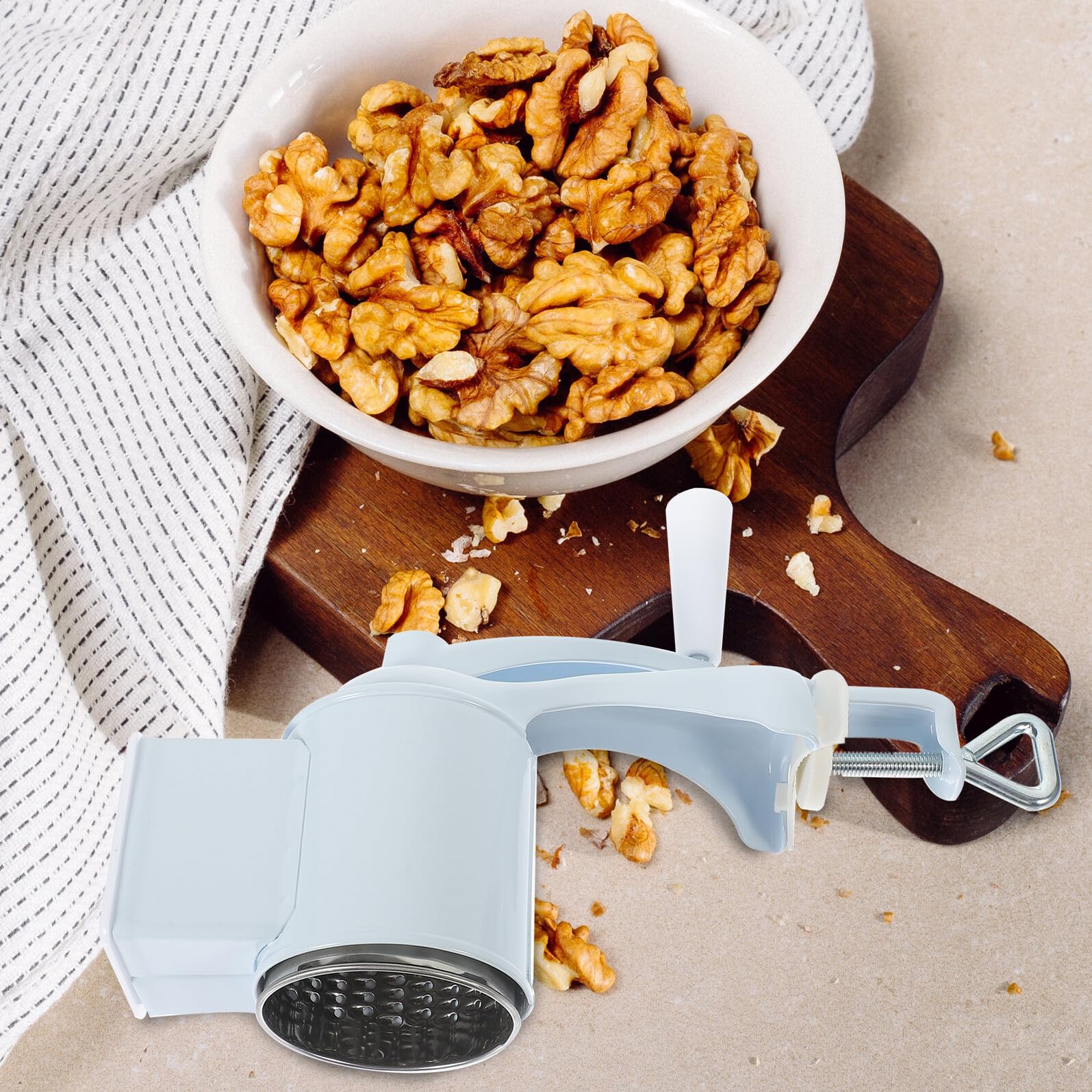 Housoutil Rallador de Queso Resistente Manivela, Molino Manual Multiusos Diseño Ajustable y Partes Desmontables, Accesorio Hogar en Aleación de Aluminio y Acero Inoxidable