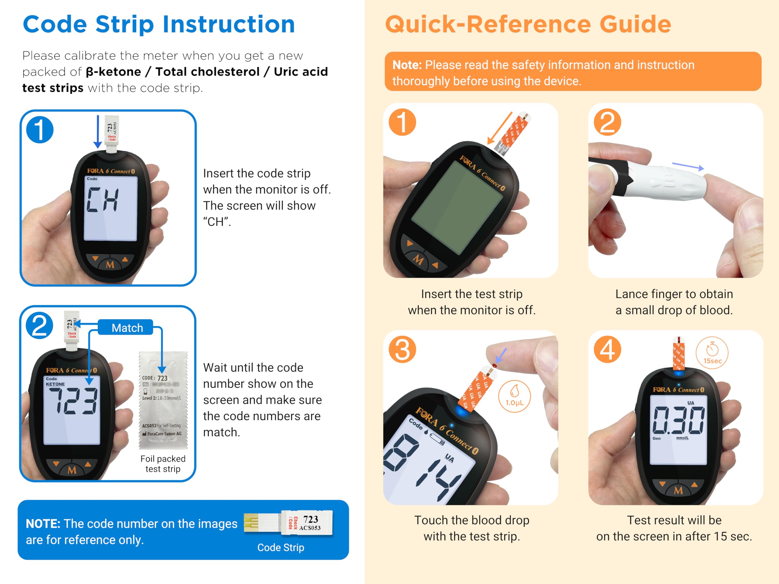 FORA 6 Connect mmol/L Harnsäuremessgerät mit 10 Teststreifen + 10 Lanzetten | Bluetooth & App-Synchronisation | Für Gichtkontrolle & Harnsäureüberwachung