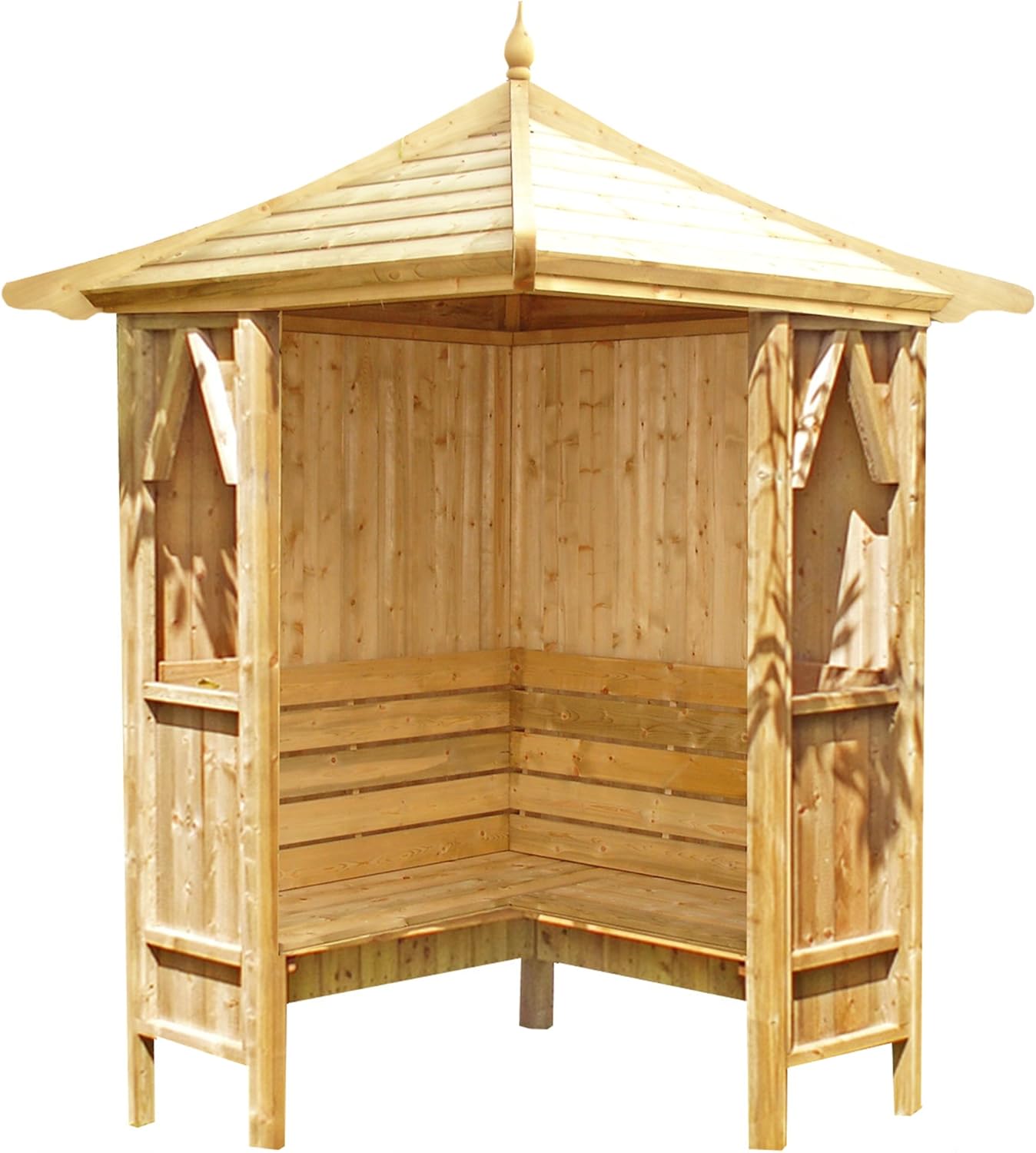 Highwood Corner Arbour with Bench, Pressure Treated Garden Seat