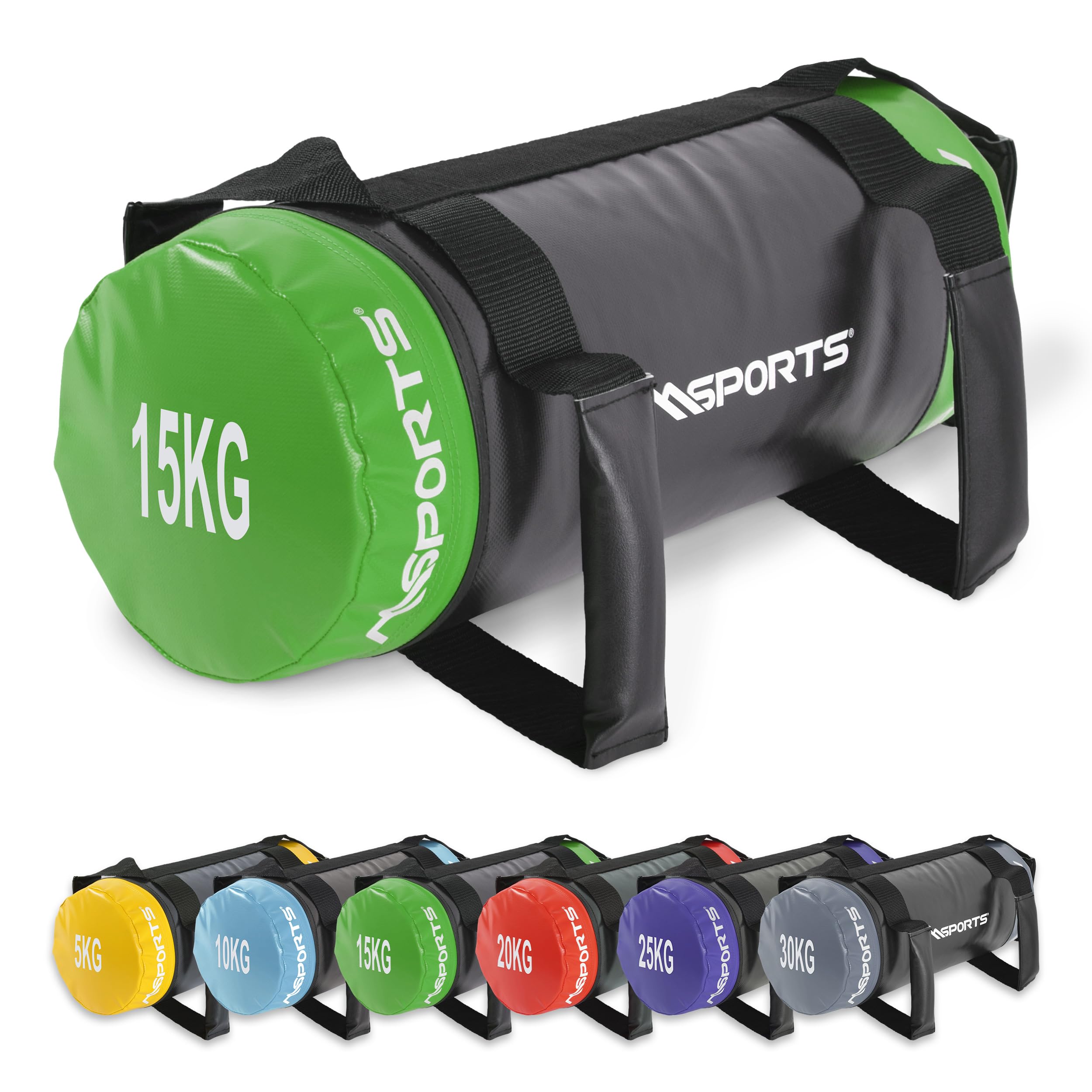 MSPORTS Power Bag Premium 5-30 kg Fitness Bag - Sandsack für Functional Fitness Gewichtssack