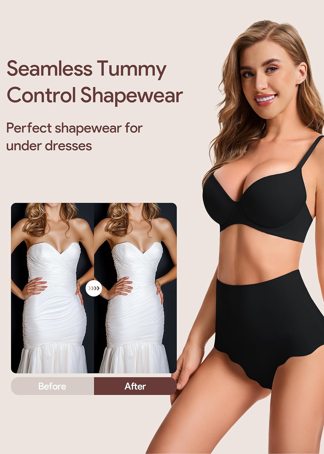 HBselect Tummy Control Shapewear Panties for Women, High Waisted Body Shaper Briefs Seamless Shapewear Girdle Underwear - Image 7