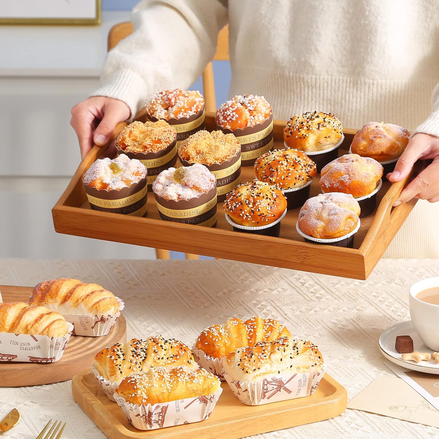 Fake Cupcakes, Artificial Cupcakes for Display, Realistic Fake Food, Artificial Cake Fake Desserts Pastries for Decoration, Decorative Faux Cakes Set C 6 Pack - Image 9