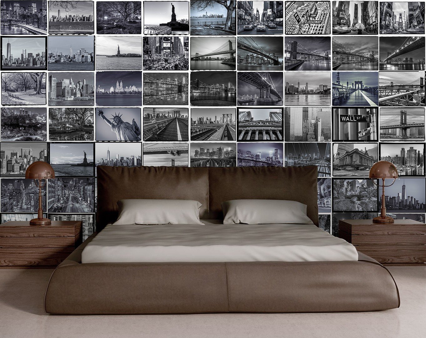 SHH Interiors Ltd - 1Wall1Wall Creative Collage City 64 Piece Wallpaper, 120gsm Paper, Blue, x64 37.5cm x 27.5cm Image Size
