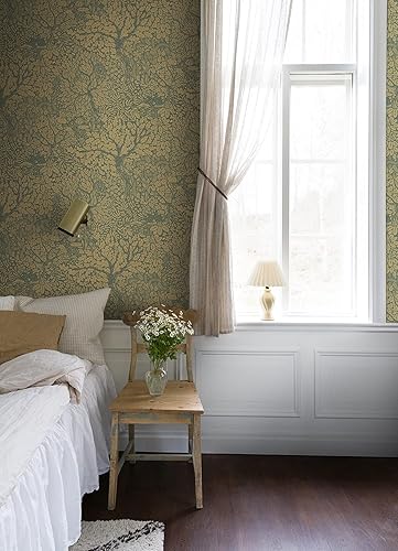 Miniatura 3 de Décor Direct Lisieux, Santuario Bosque Amarillo Claro Olle 33 pies L X 20.9 in W, Papel pintado.