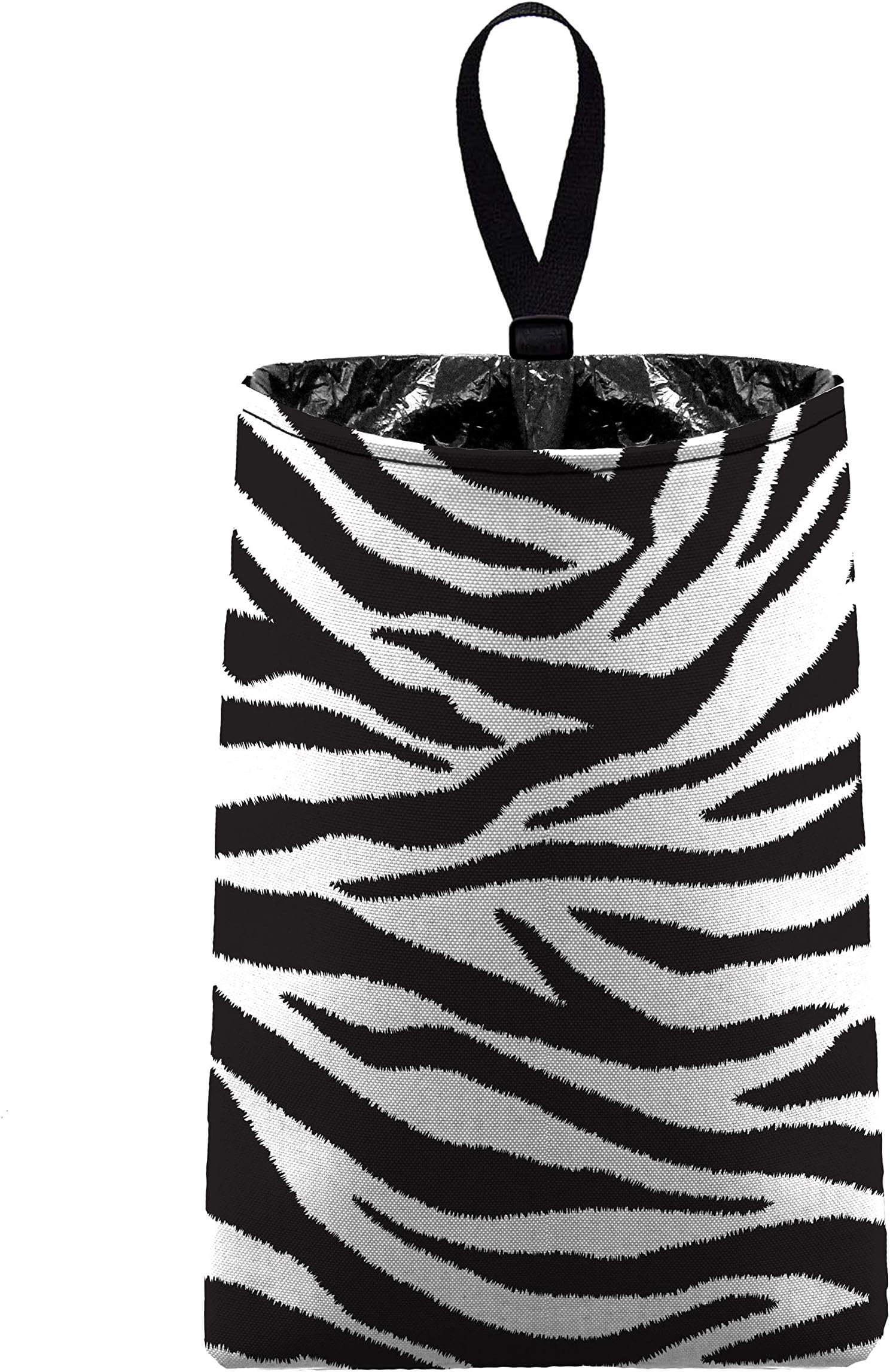 Auto Trash (Zebra Stripes) by The Mod Mobile - car Trash Bag Litter Bag Garbage can for Your Automobile