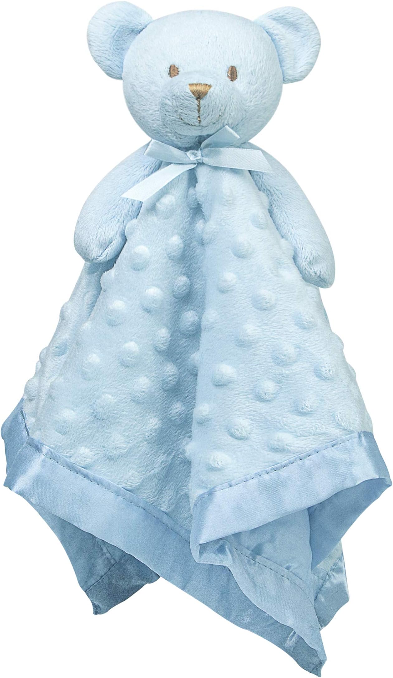 Pro Goleem Polyester Teddy Bear Lovey Baby Security Blanket Unisex Soft Lovie Newborn Blankie Thanksgiving Day for Toddler (16 Inch, Blue)