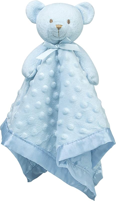 Pro Goleem Teddy Bear Lovey Manta de seguridad para bebé para niños y niñas, unisex, suave Lovie, regalos para bebé recién nacido, juguete para acurrucarse, animal de peluche, azul, 16 pulgadas