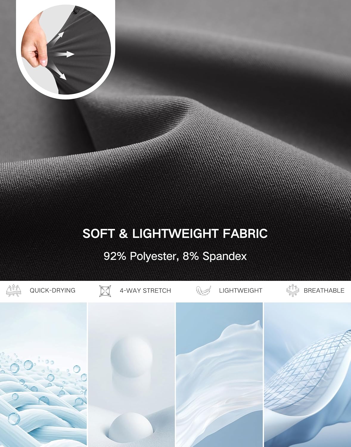 GGJ Men's Lightweight Athletic Shorts with 2 Zipper Pockets 7"/5"/9" Gym Workout Running Quick Dry Tennis Shorts for Men - Image 5