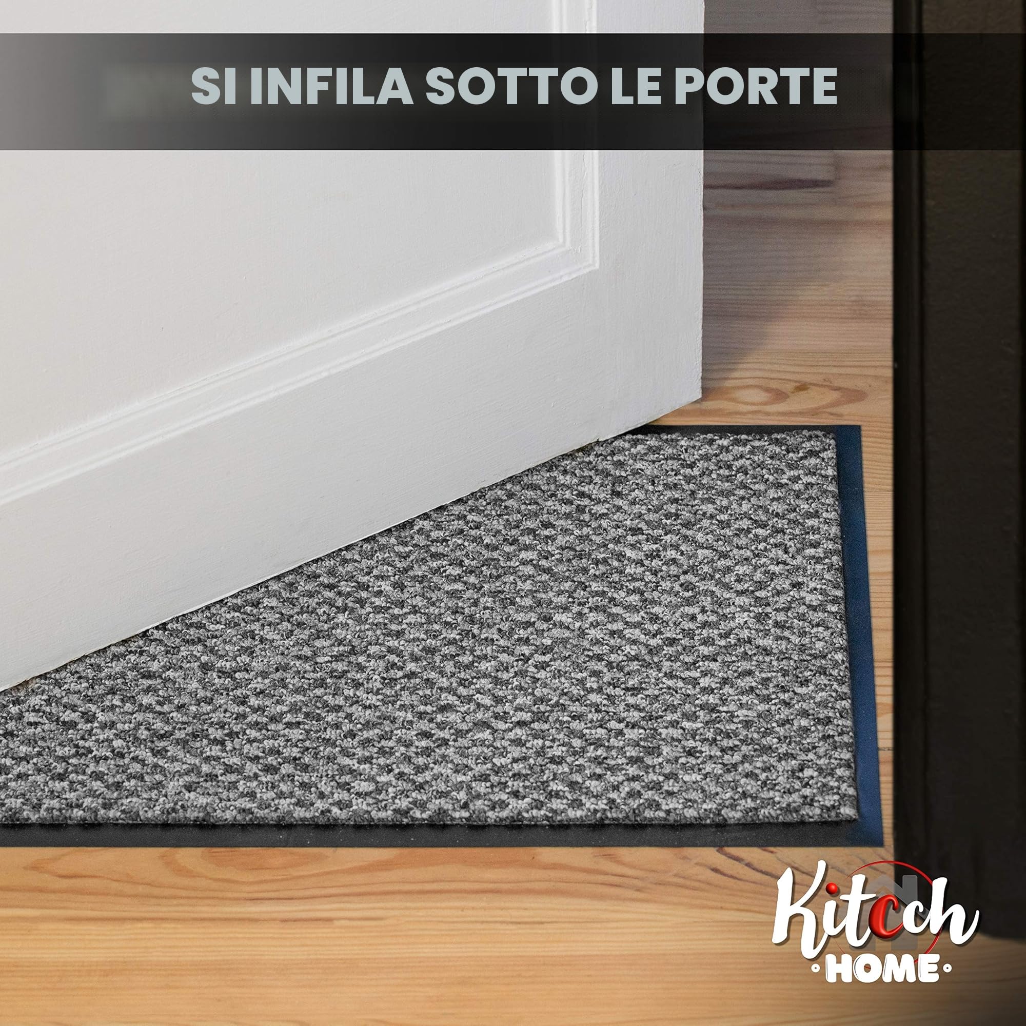 Zerbino Ingresso Casa per Interno ed Esterno | Tappeto Grande Antiscivolo di Grandi Dimensioni | Usato Come Tappeto Ufficio o Passatoia Cucina Design | Zerbino Grigio 80x120cm
