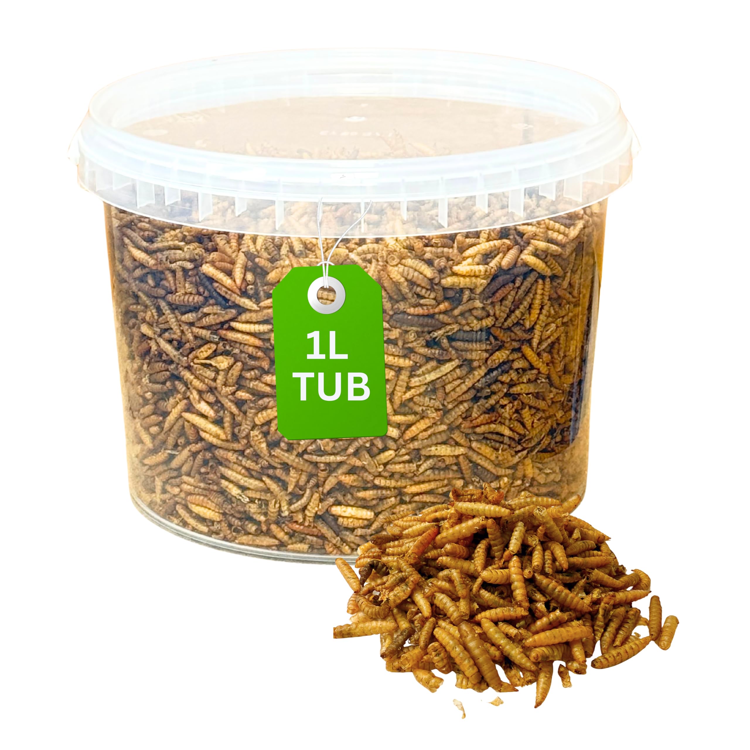 Premium Calci Worms Wild Bird Food, Protein Food for All Species, Natural High Energy Feed, No Mess Bird Food for All Birds (1L Tub, Calci Worms) — image 1