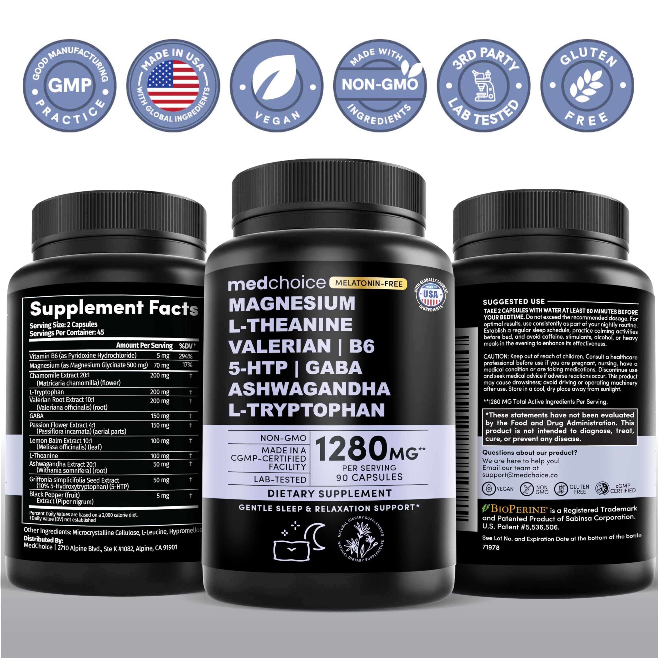MEDCHOICE 12-in-1 Melatonin-Free Sleep Support Capsules, 90ct — Amazon image 8