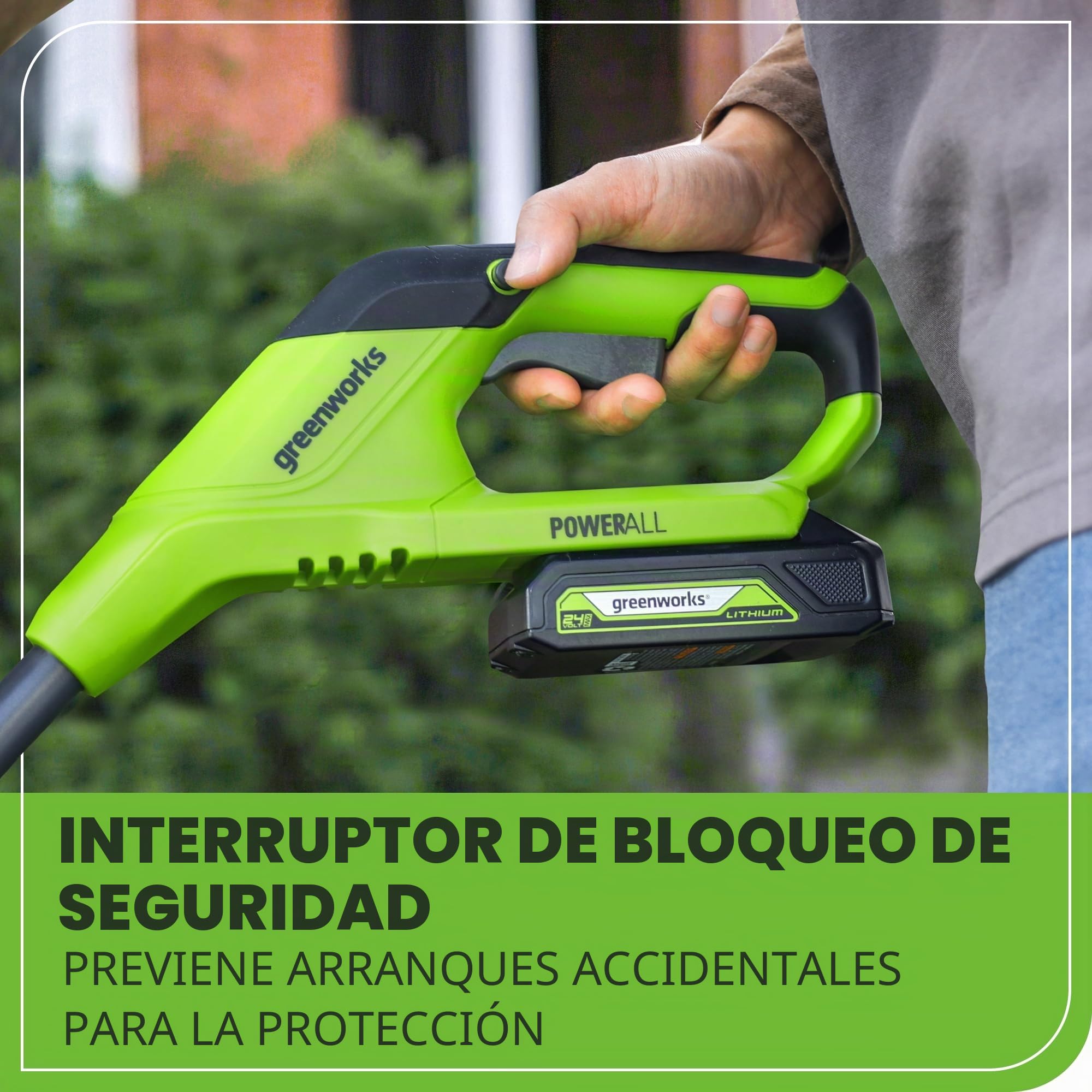 Greenworks G24LT25K2 Cordless Strimmer for Small to Medium Gardens, 25cm Cutting Width, Autofeed 1.65mm Nylon Line with 24V 2Ah Battery & Charger, 3 Year Guarantee