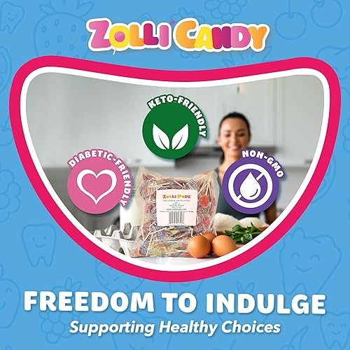 Vista 54 de Zollipops Clean Teeth Pops - Caramelos sin azúcar con xilitol, paletas sin colorantes, aptos para dieta cetogénica y diabética, golosinas aprobadas