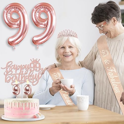 Miniatura 307 de Decoraciones de cumpleaños número 17 para niña, incluyendo tiara y banda de cumpleaños de 17, decoración para pastel y velas, globos de números