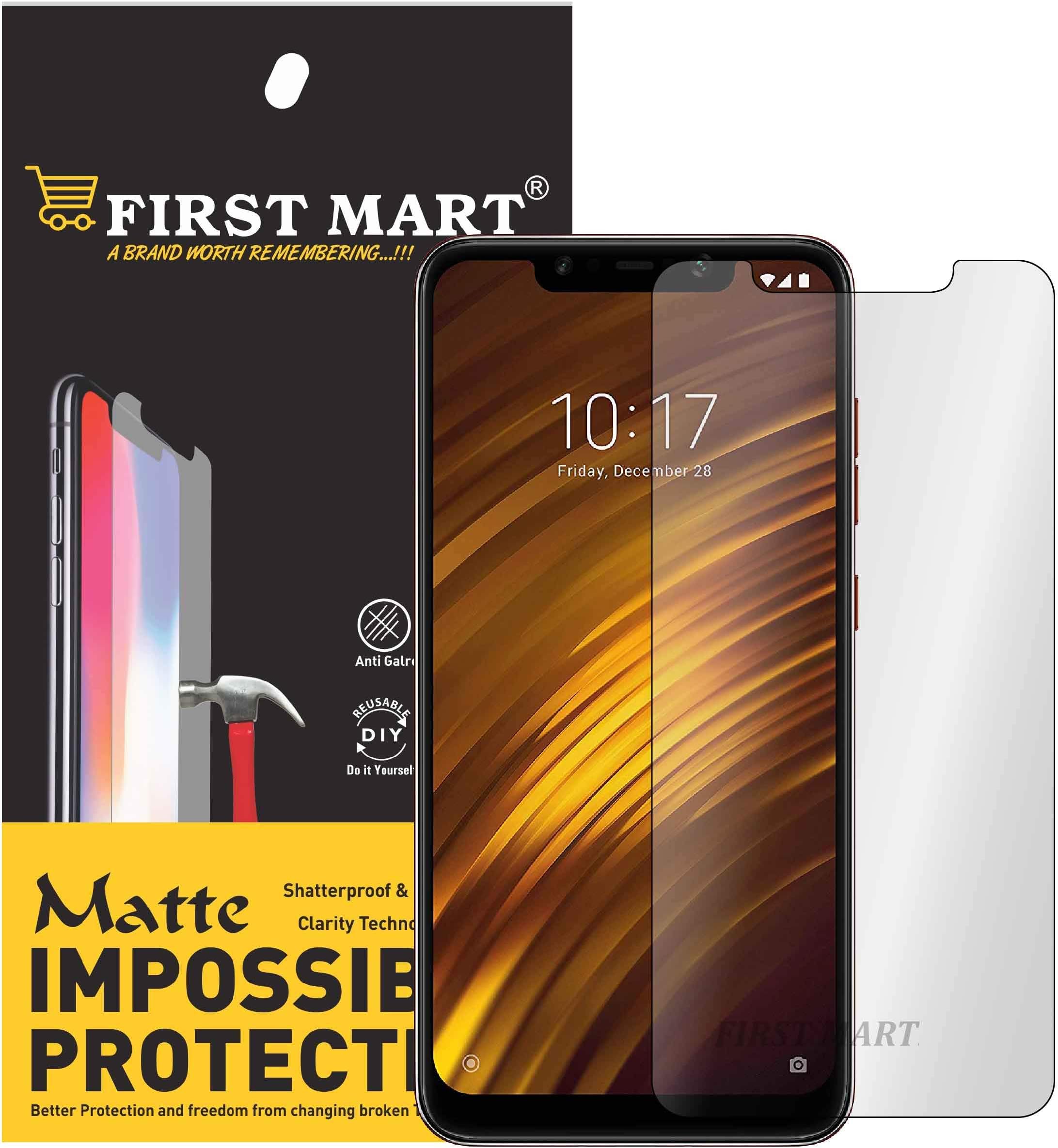 FIRST MART - A BRAND WORTH REMEMBERINGAnti-Fingerprint Scratch Resistant Matte Hammer Proof Film Protector Screen Guard for PocoPhone Poco F1