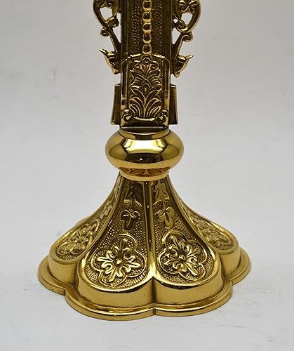 Miniatura 2 de Relicario de cruz de estilo flor de Lis ornamentada para su reliquia Theca, Santuario de Veneración de la Iglesia (CCG-103)