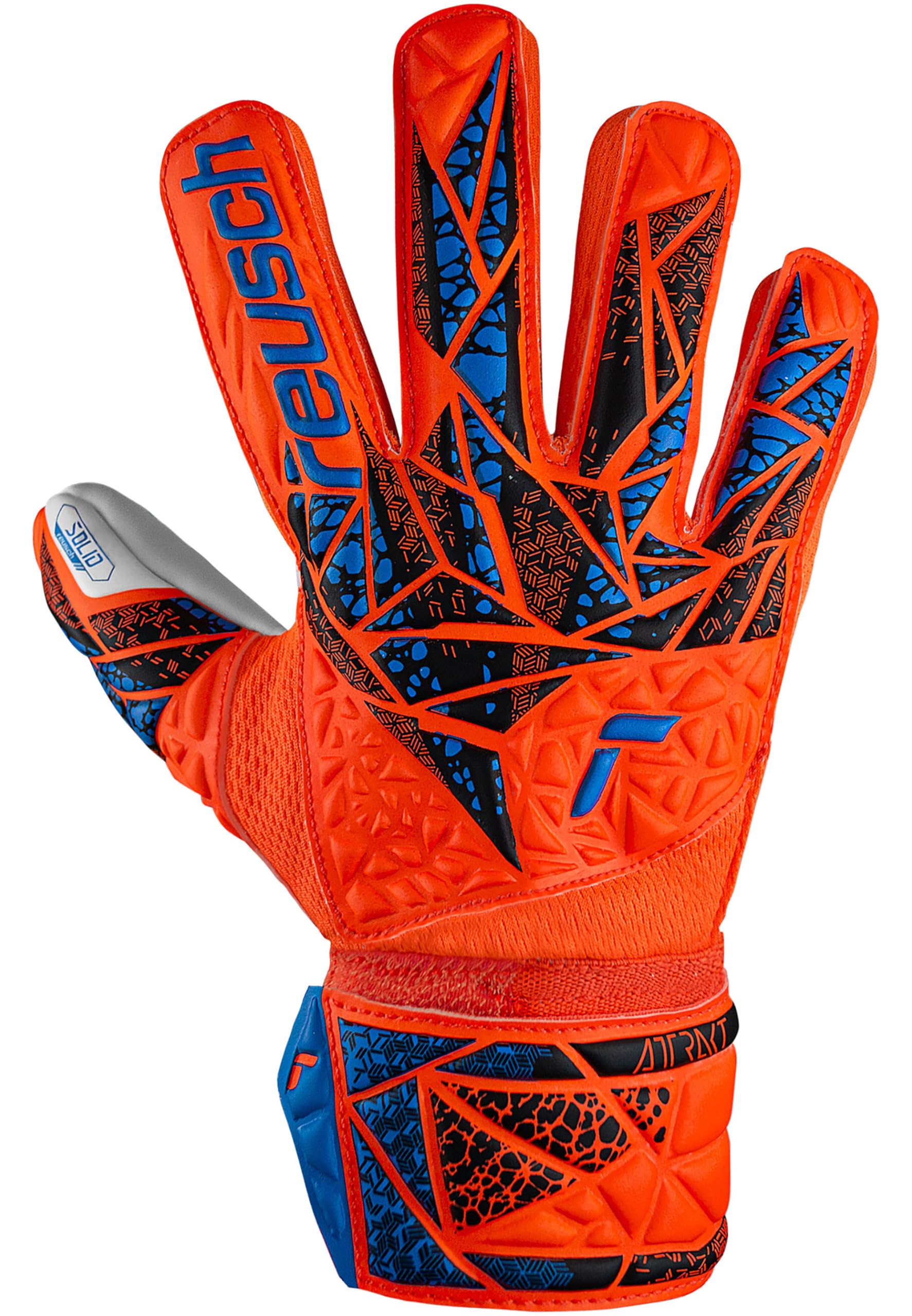 Reusch Attrakt Starter Solid Finger Support Junior rękawice bramkarskie dla dzieci, do wszystkich powierzchni