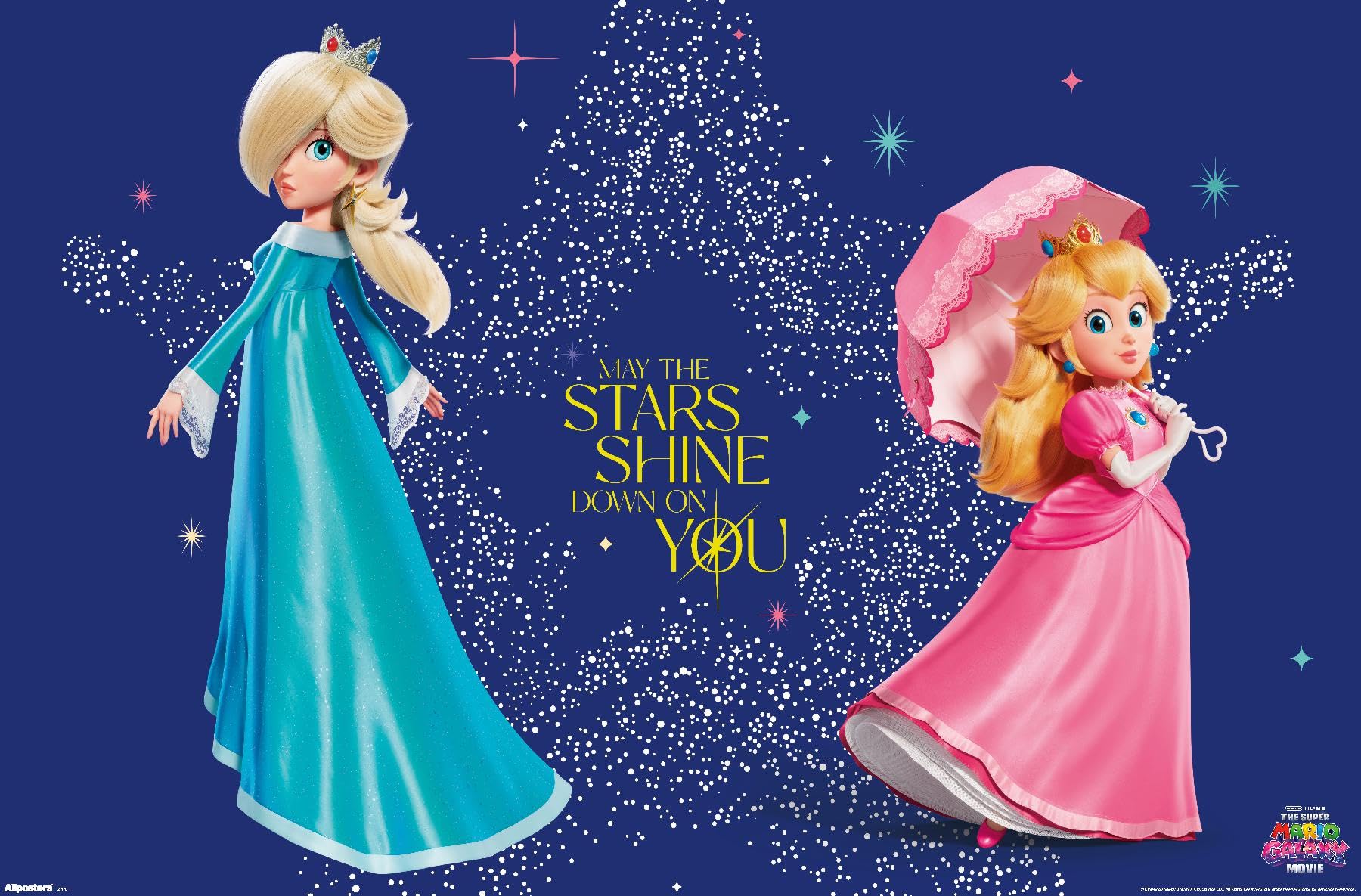 Nintendo The Super Mario Galaxy Movie (2026) - Peach & Rosalina Stars Wall Poster, 34L" x 22.4W", Unframed Version