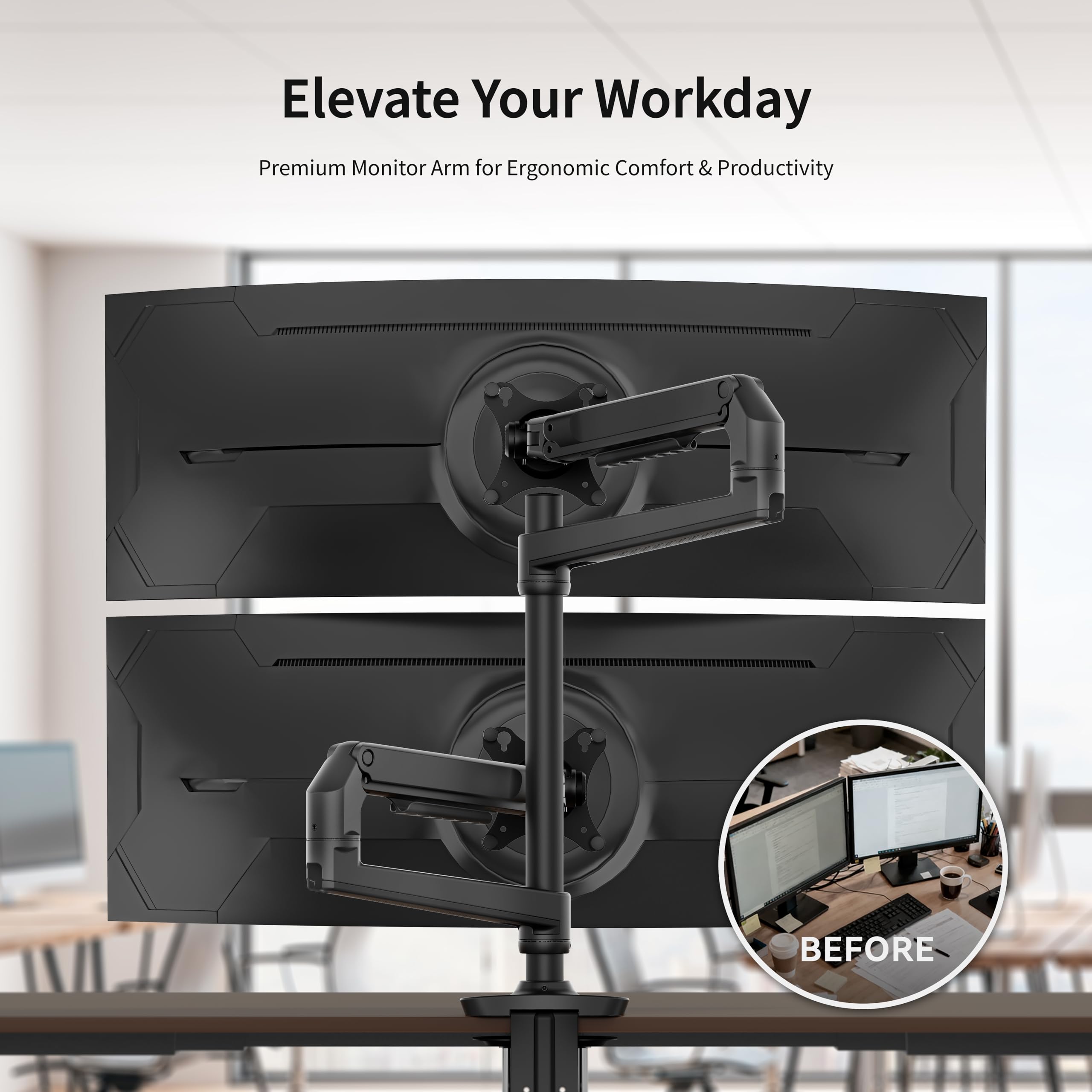 Amazon.com: Ergounion Dual Monitor Mount, Holds Screens up to 40