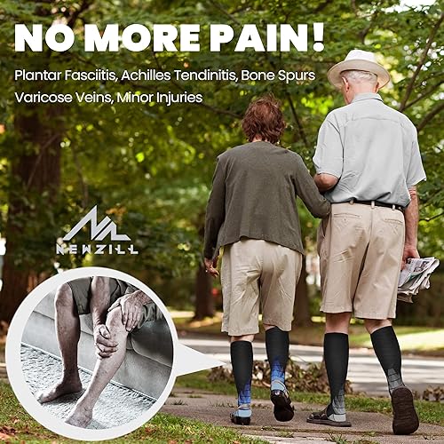 Vista 4 de NEWZILL Calcetines de compresión médica para mujeres y hombres, circulación de 20-30 mmHg, el mejor apoyo para correr, atletismo, ciclismo