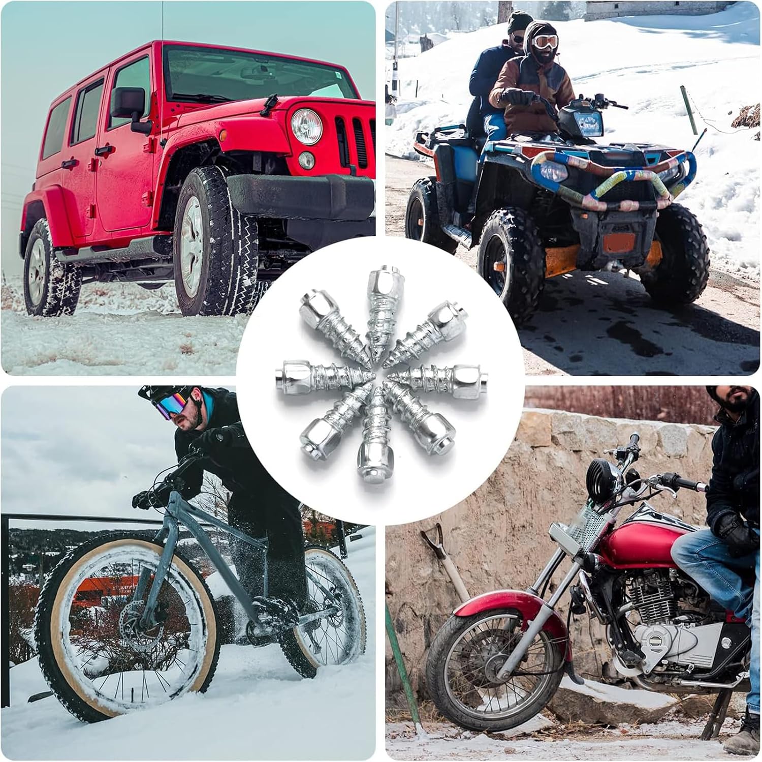 100PCS Universal Tire Carbide Screw Spikes for Enhanced Grip on Snow and Ice
