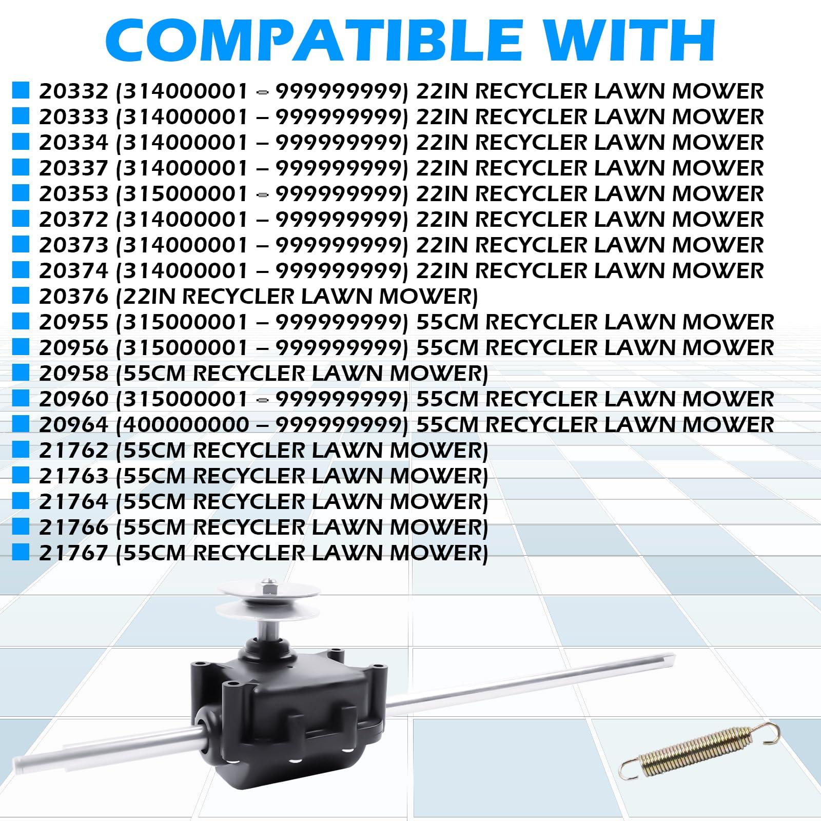 YiYou Lawn Mower Transmission 121-9178, Replaces1219178, 115-4652, 1154652, Compatible with Toro 55&22 Inch Recycler Lawn Mower, Fits Model 21762 21763 21764 21766