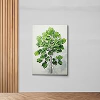 Vista 6 de Printable tropical green leaves art, Botanical greenery gallery wall art prints, Modern nature wall art, abstract landscape, colorful greenery