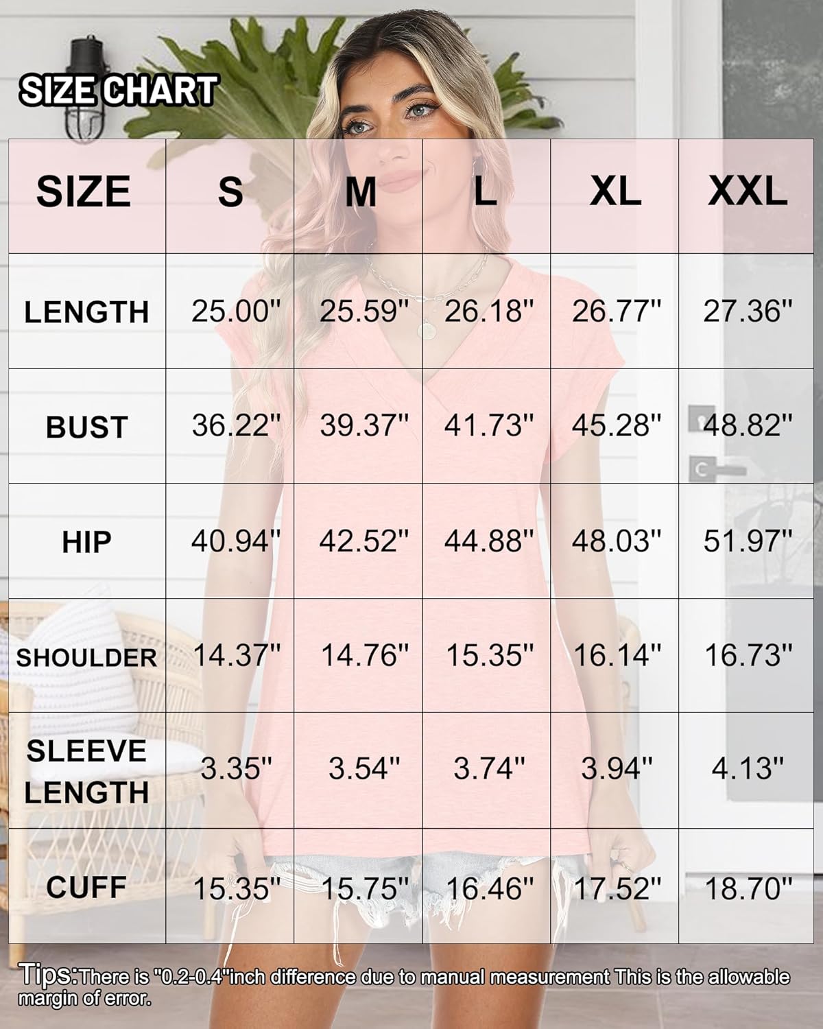 Womens Summer Tops Casual Spring V Neck T Shirts Cap Sleeve Basic Trendy Blouses Beach Vacation Clothes Fashion Outfits 2026 - Image 6