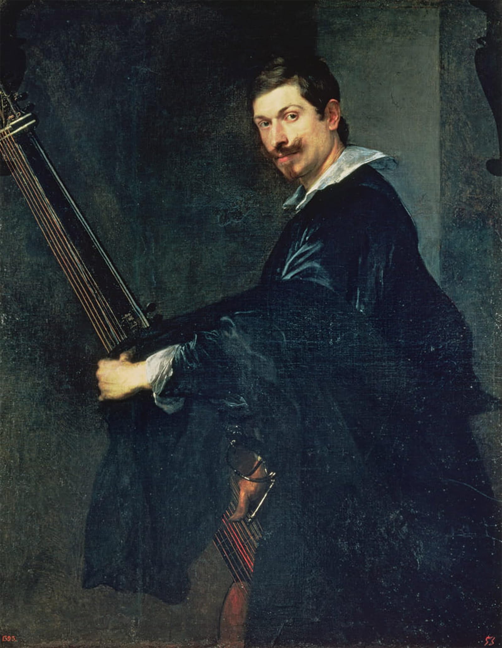 POSTERIIk Famous Print Pop Art Wall Art Graffiti Man with a Lute Portrait of the Musician Jacob by Van Dyck Art Prints for Home Decor 60x90cm