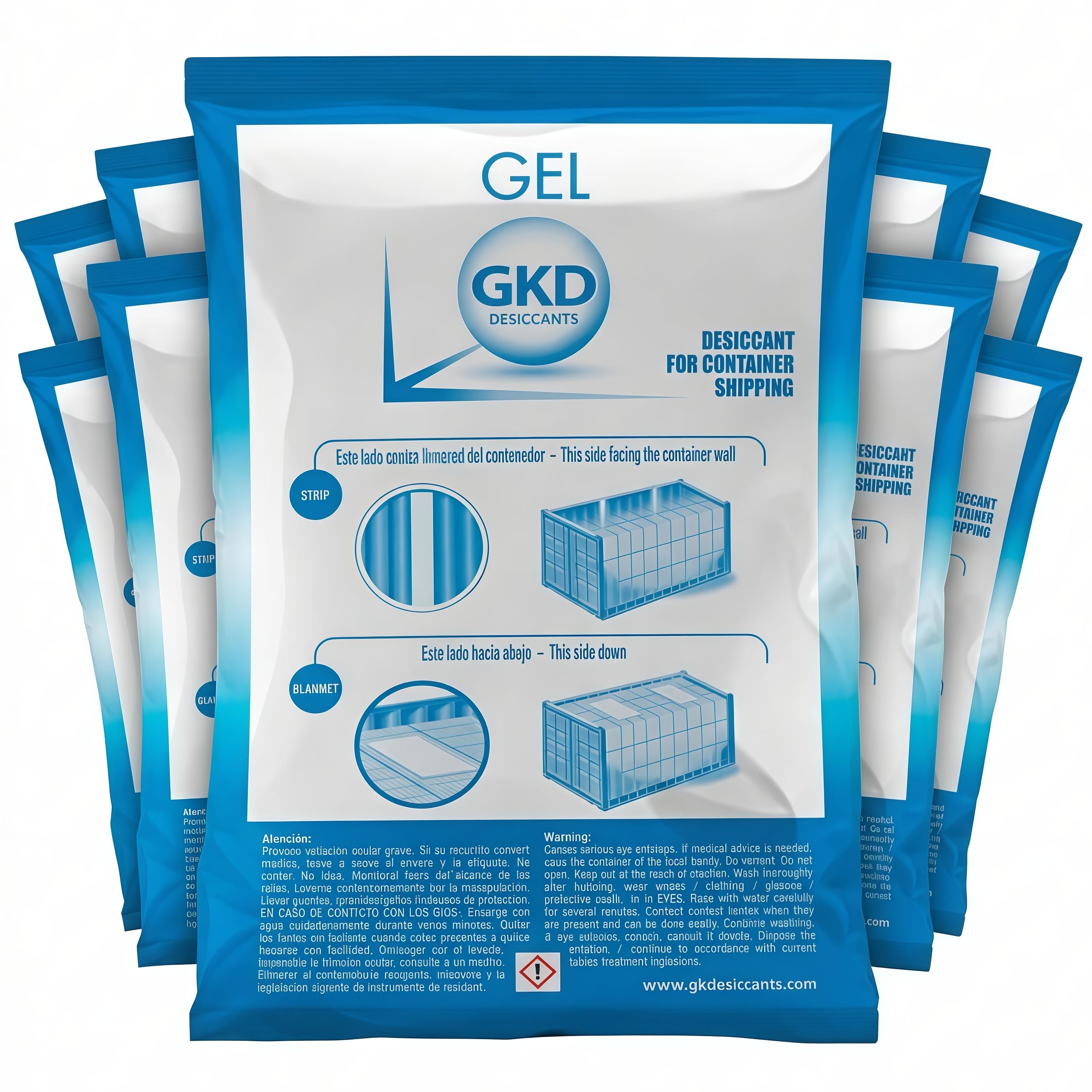 GK Single 125gr - 100 Stück (volle Box) - Container Trockenmittel für Seetransport - Trockenbeutel mit Trocknungsgranulat - Trockenmittel Transport