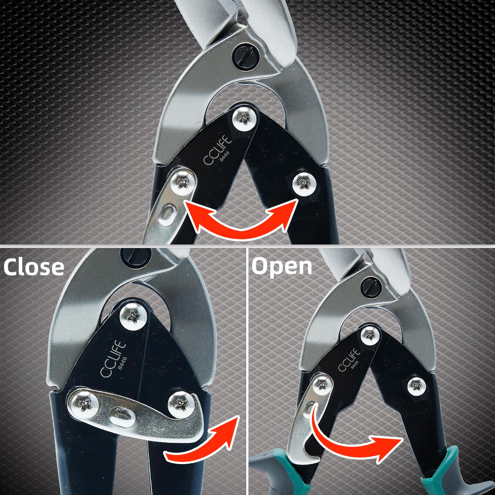 CCLIFE Cesoia per Lamiera CR-MO Aviation Snips Doppia Leva Taglio 45mm Spessore 2mm Extra-Robusto
