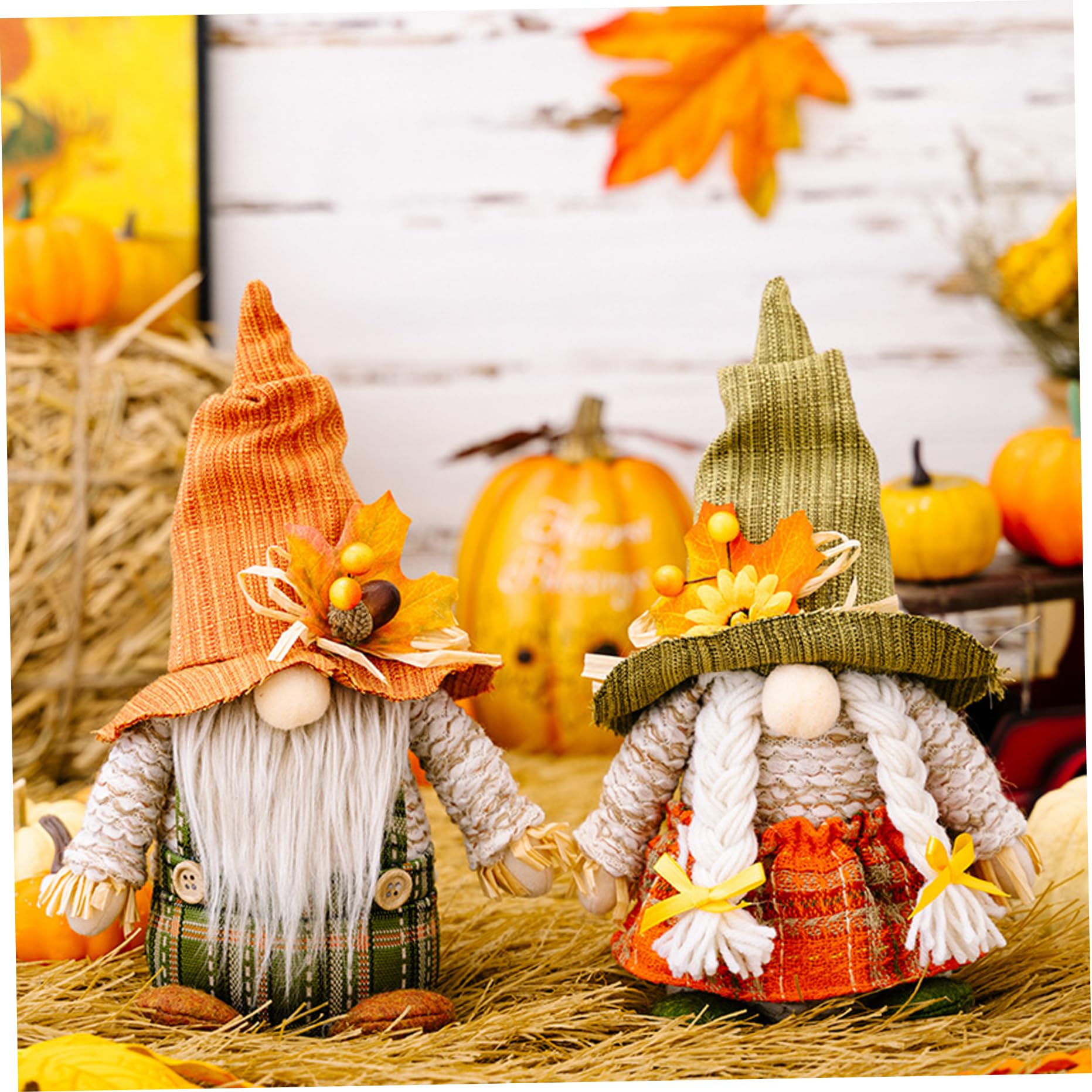 2 Gnomes Lumineux Automne - Décorations D'Automne LED Pour Maison, Cheminée, Mariage Ou Thanksgiving - 10