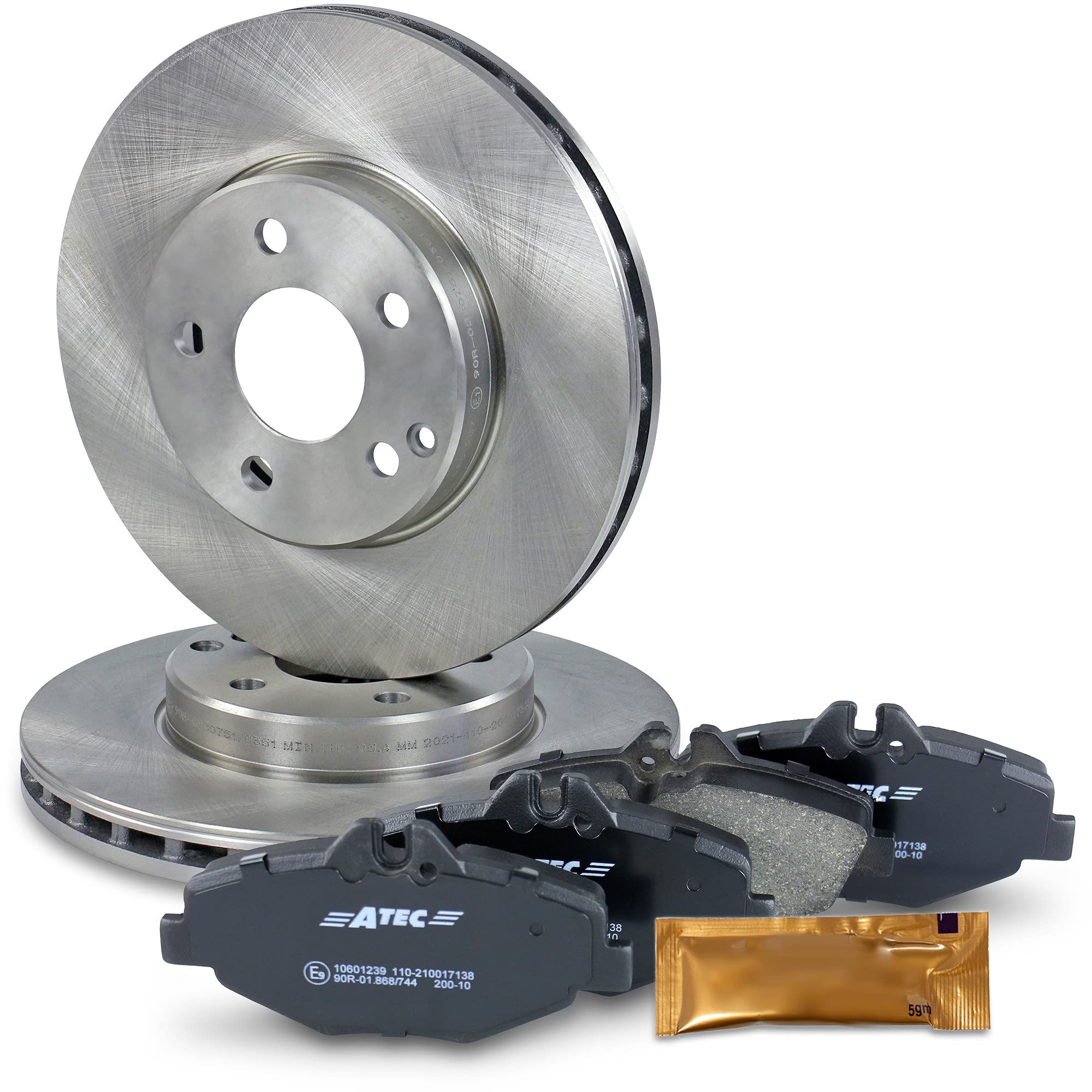 BESTPRICE Set freni asse anteriore incl. dischi freno ventilati Ø 295 mm + pastiglie freno anteriori + contatto di usura, compatibile con MERCEDES Classe E (W211), Classe E T-Model (S211)