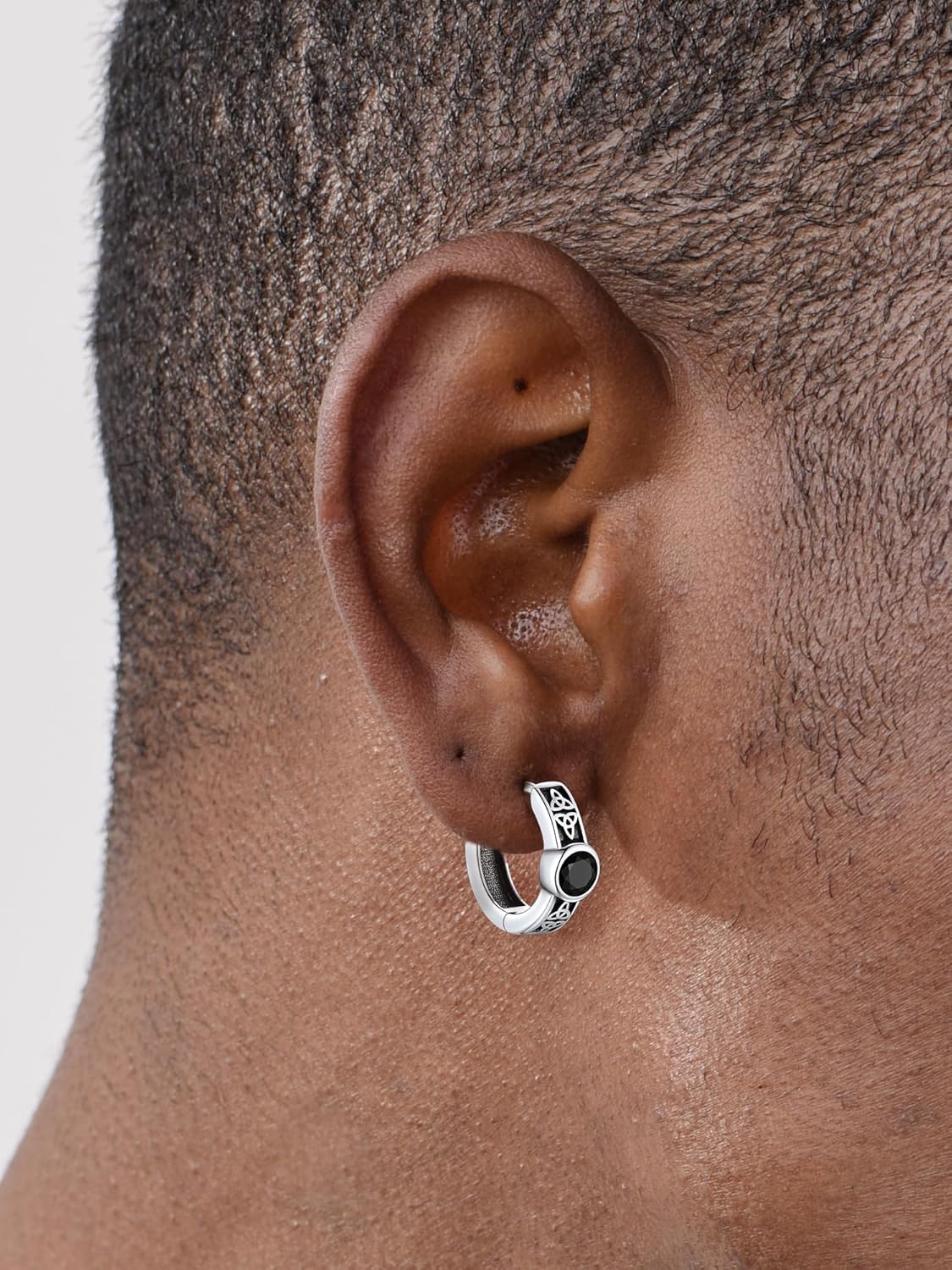 ChicSilver Hoop Earrings Men 925 Sterling Silver Mens Earrings Hypoallergenic Earrings for Men Gift for Dad - Image 3