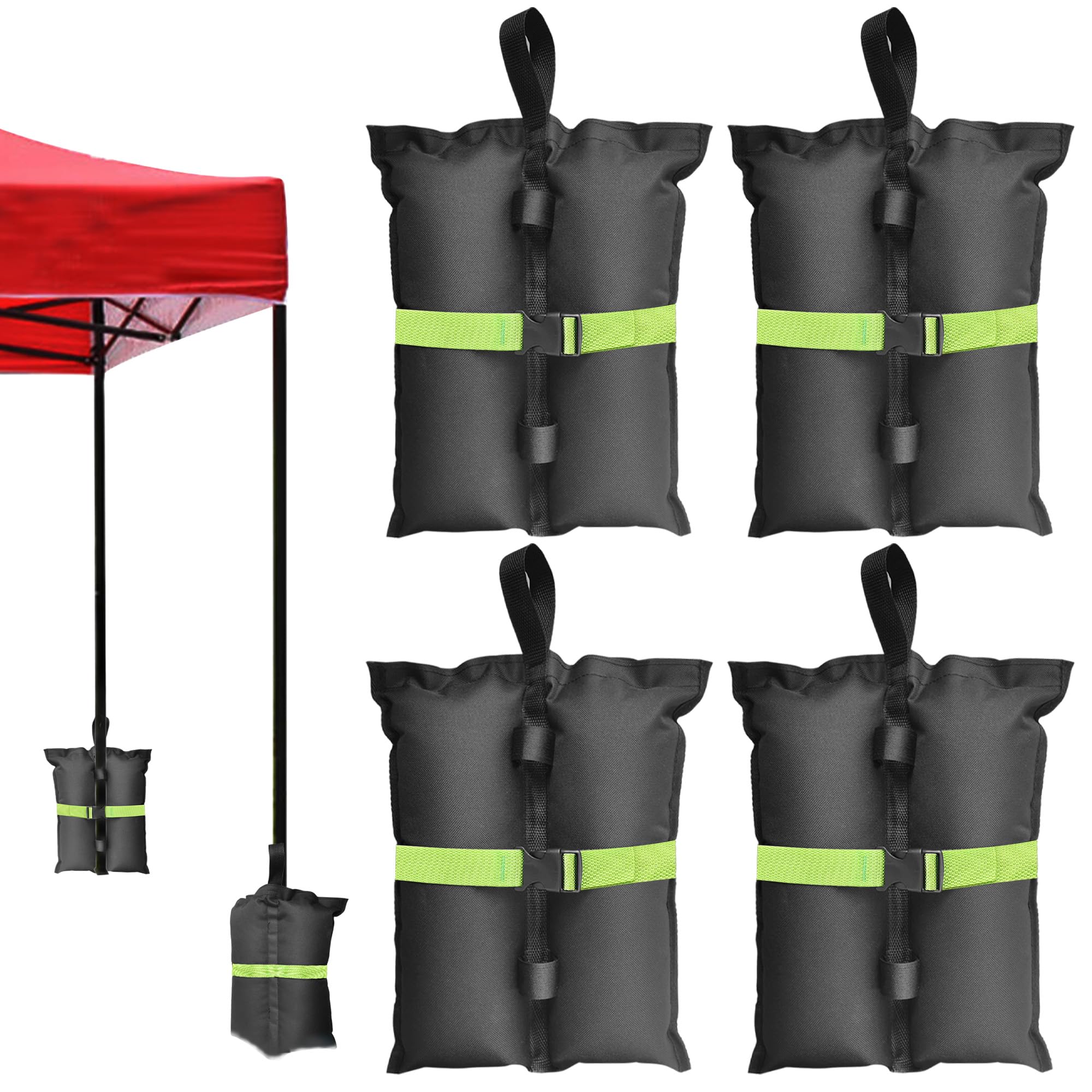 Poids de Sable Gazebo Paquet de 4, 600D Oxford avec Boucles à Clips, Poids pour Les Jambes, Poids pour Jambes, Tentes Pare-Soleil, Parasol
