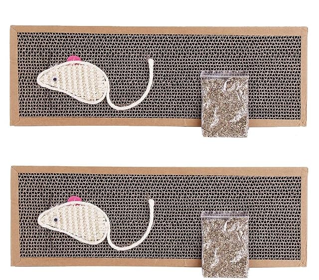 BPS 2Pcs Rascador Gatos Rascador de Cartón Juguetes Gatos Accesorio Ideal para Afile Las Uñas (2 Pcs 13x38cm)…