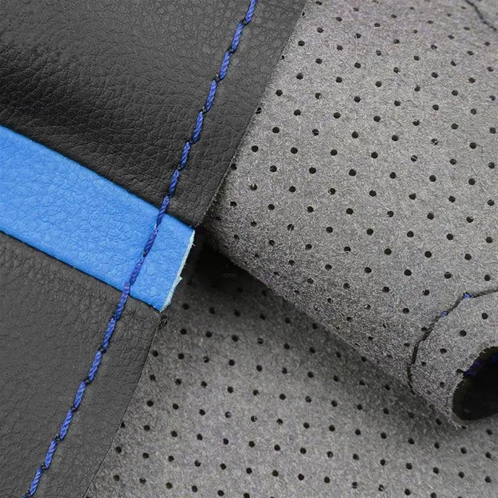 Auto-Lenkradbezug Aus Perforiertem Leder Für Benz W639, Für Viano Vito 2010–2015, Für Valente 2012–2015 Teile(Blue line4)