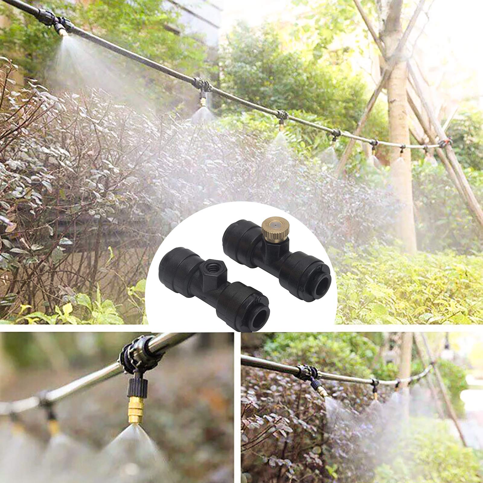 Kit Ugelli Nebulizzatori In Ottone 42pz 0,4mm | Impianto Di Irrigazione A Nebbia Per Giardino E Raffreddamento Esterno - 5