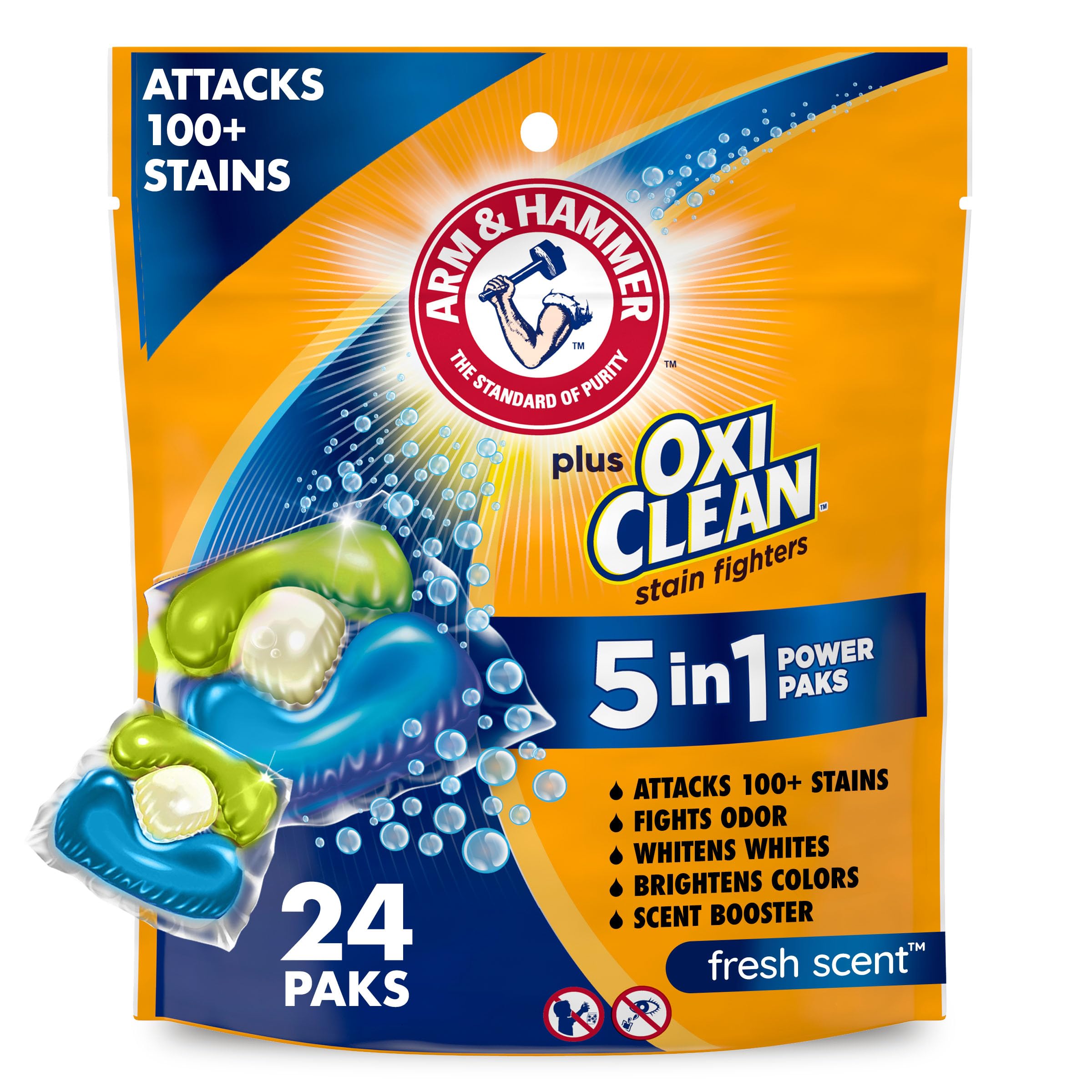 plus OxiClean 5-in-1 Power Paks, 24 Count (Packaging may vary)
