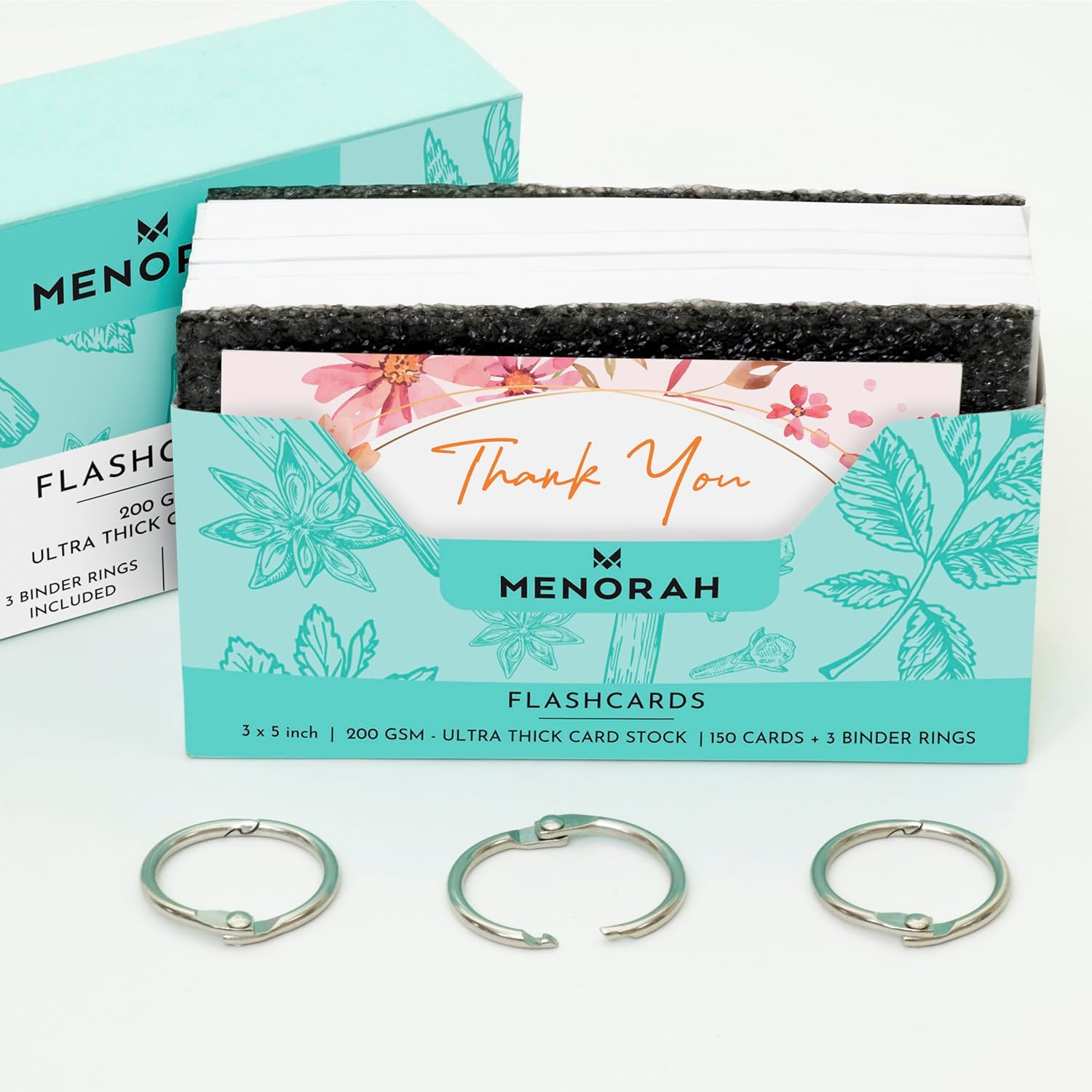 MENORAH—150 Flash Cards-200 GSM Thick Card Stock-3×5 Inch Index Cards,Free Binder Rings for Study Notes,Vocabulary,Educational Flashcards,To-Do Lists,Speeches,Work Notes,Shopping & Recap Notes (Plain) MENORAH—150 Flash Cards-200 GSM Thick Card Stock-3×5 Inch Index Cards,Free Binder Rings for Study Notes,Vocabulary,Educational Flashcards,To-Do Lists,Speeches,Work Notes,Shopping & Recap Notes (Plain)