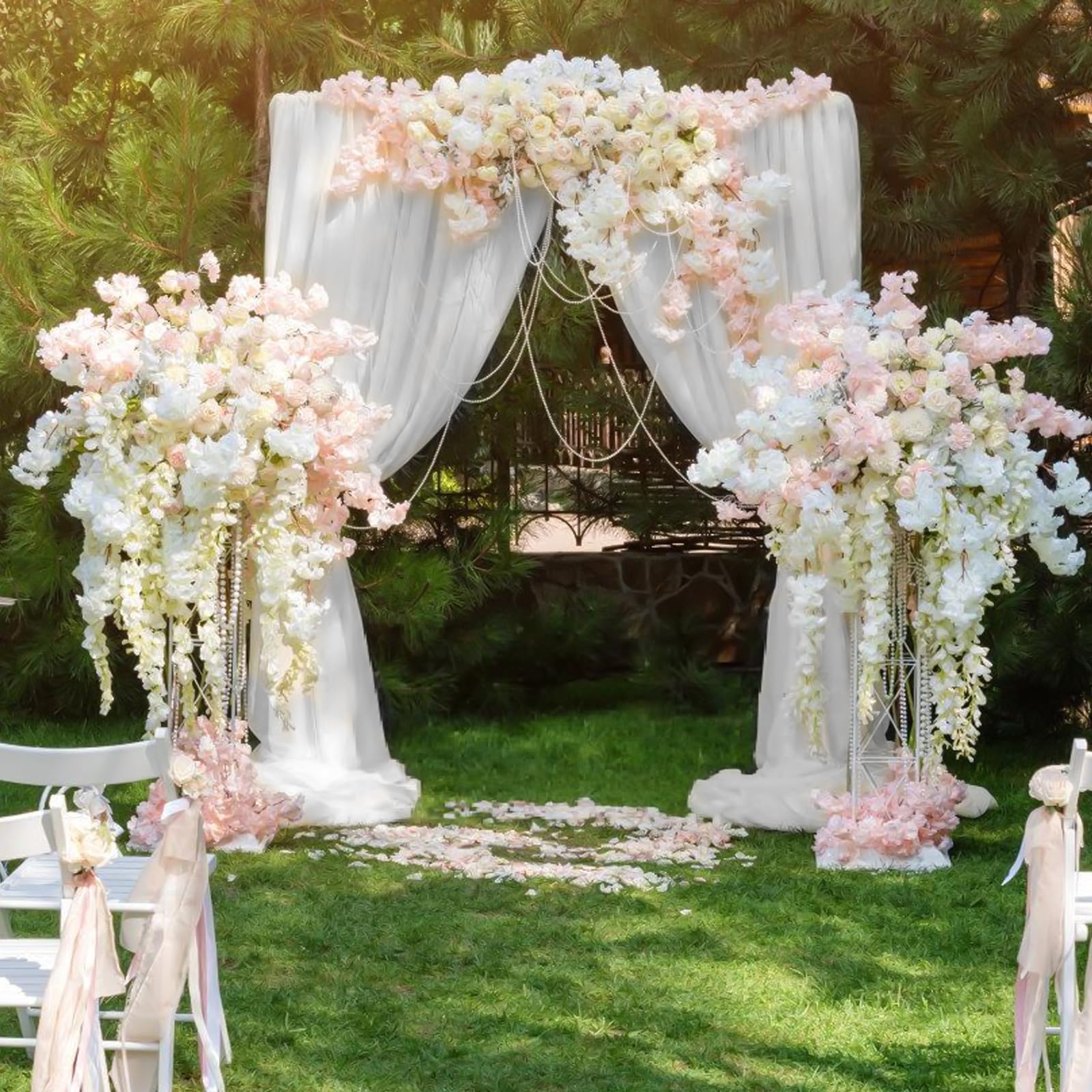 Tende Sfondo Matrimonio Tessuto Tulle Perfette Per Ogni Occasione Set 2
