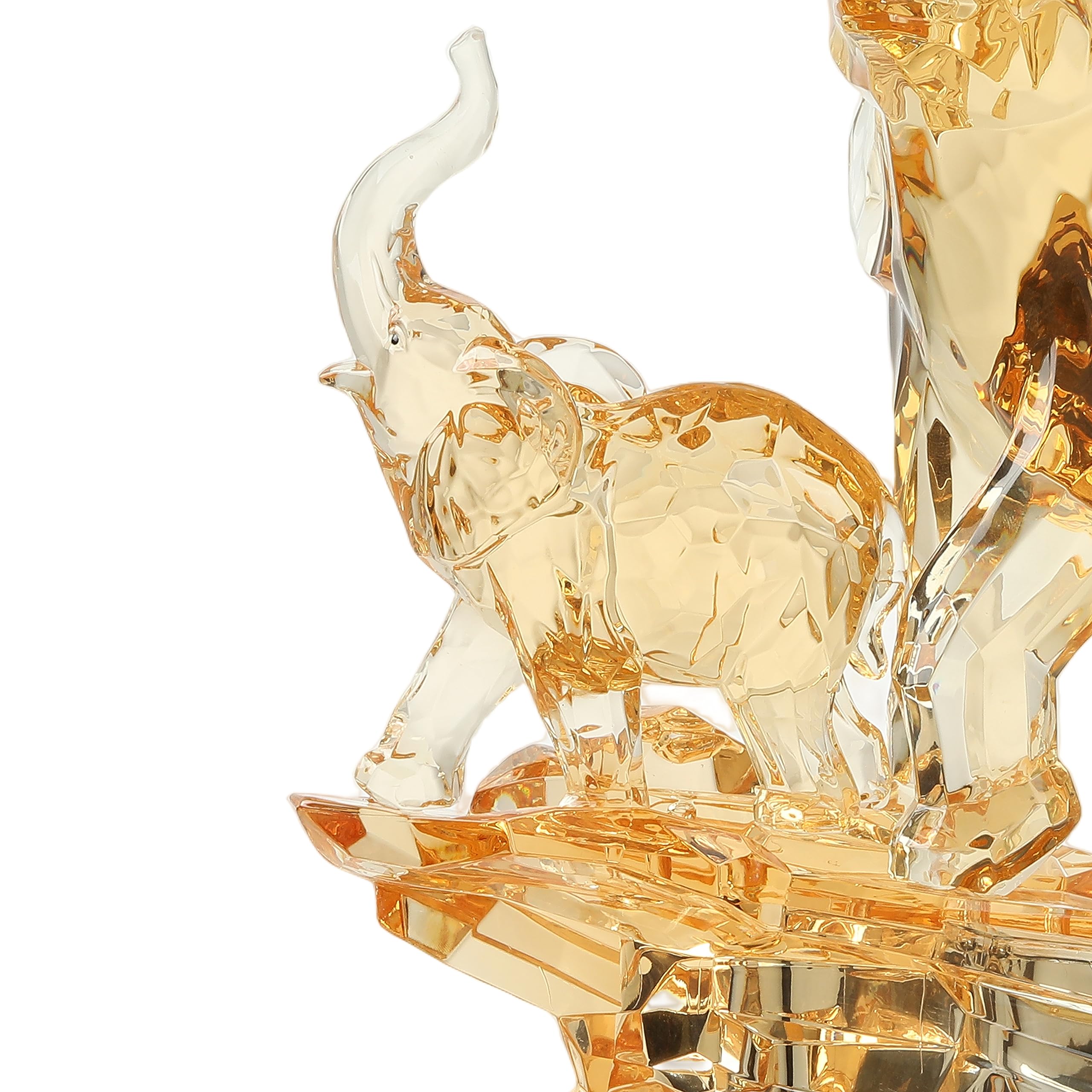 Estatua de elefante acrílico para madre y bebé, figura de elefante africano con tronco de la suerte Feng Shui, figuras coleccionables para decoración del hogar, regalos para mamá, 13.87