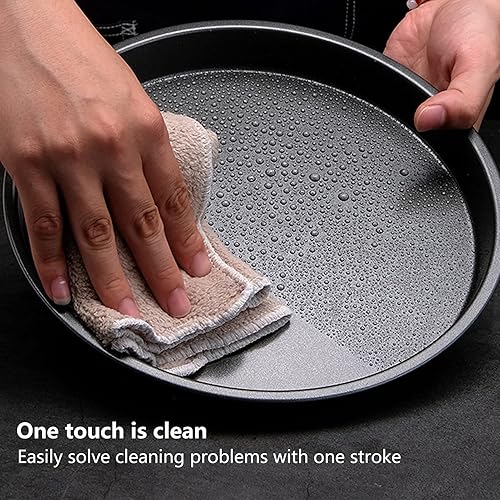 Miniatura 5 de TOPINCN Sartén para pizza, 2 sartenes antiadherentes de acero al carbono grueso para hornear de cocina y panadería (6 pulgadas)