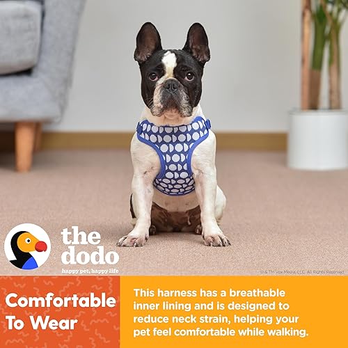 Miniatura 4 de The Dodo Arnés para perro, estampado de dodo azul, talla mediana arnés fácil de poner para perros tela de malla transpirable cierre a presión,