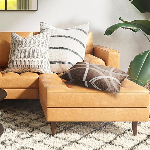 Miniatura 5 de Snycler Juego de 2 fundas de almohada con círculos ondulados, modernos anillos de contraste opacos, fundas geométricas para sofá, hogar, decoración