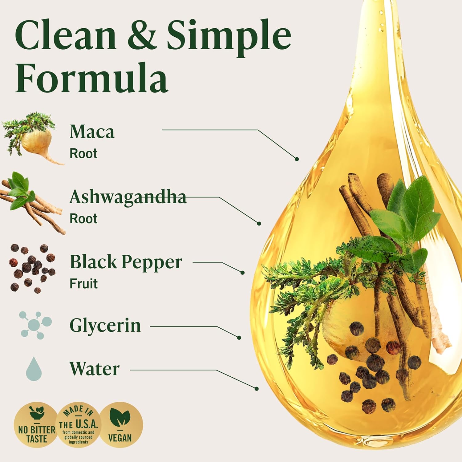 HERBAMAMA Ashwagandha Maca Drops - Vegan Mood Support & Overall Well-Being with Ashwagandha and Maca Root Extract Tincture - Non-GMO, Alcohol & Sugar-Free Women & Men Support Supplement, 28-Day Supply - Image 4