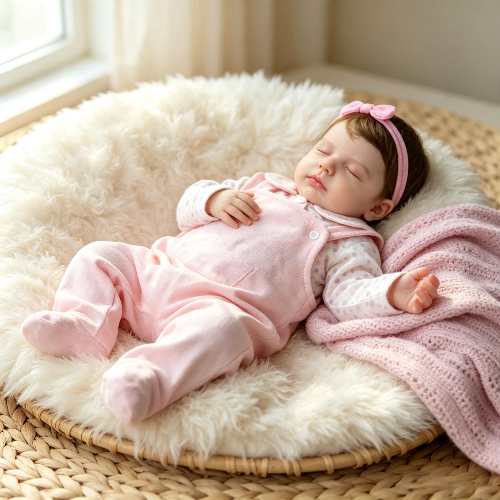 RXDOLL Reborn Baby Vollsilikon Lebensecht, Silikon Ganzkörper Baby Mädchen 50CM Lebensechte Puppe Wie Echtes, Reborn Puppen Lebensecht, Echt Aussehende Puppe Mit Haaren