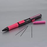 Pentel Quick Click Pop Mechanical Pencil, (0.7mm) Medium 2B Lead, Black Barrel W/Pink Trim Box of 12 (PD217AP) – view 4